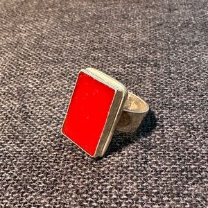 Dark Red Ring made from recycled glass